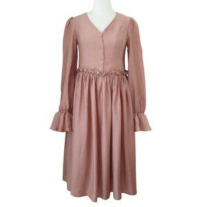 KERNEL COSMOS midi dress with ruffle trim sz S